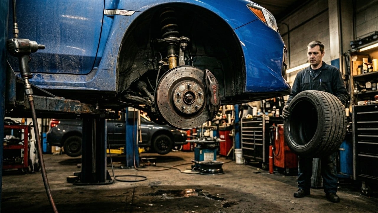 Sem a inversão, a borracha frontal é consumida rapidamente, forçando o uso de peças velhas no eixo de trás, aumentando o risco letal de aquaplanagem na chuva