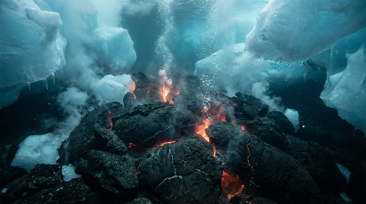 Geólogos descobrem vastos campos de lava de vulcão subaquático ativo na Antártida Paduan et al./AGU