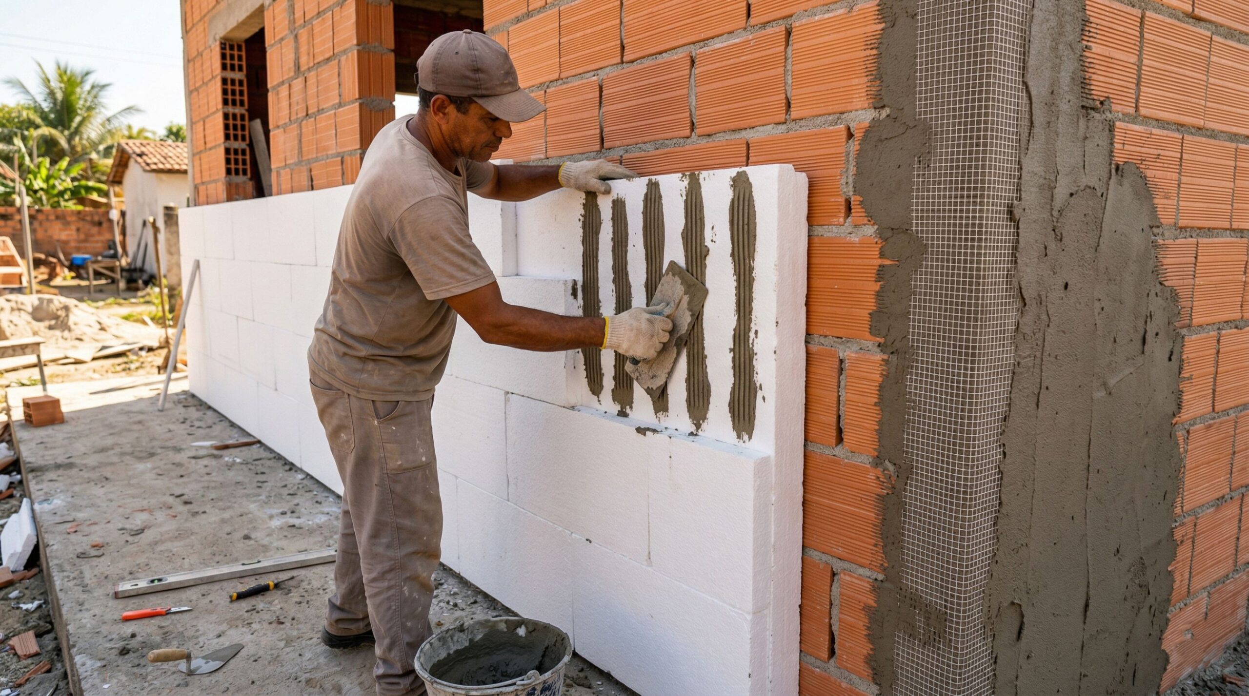 Técnica inovadora de pedreiro promete conforto térmico e acústico em casa
