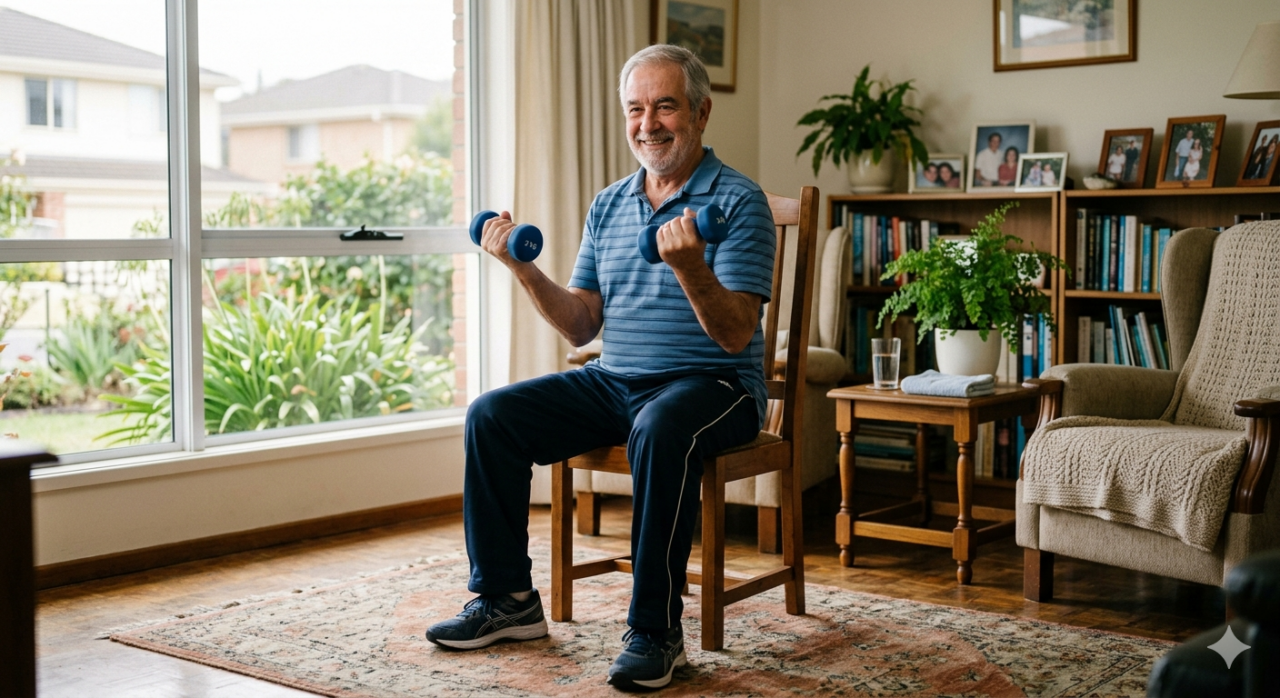 Exercício ideal para idosos: como fortalecer os músculos em casa após os 65 anos semana. Negligenciar essa orientação acelera o envelhecimento biológico e reduz