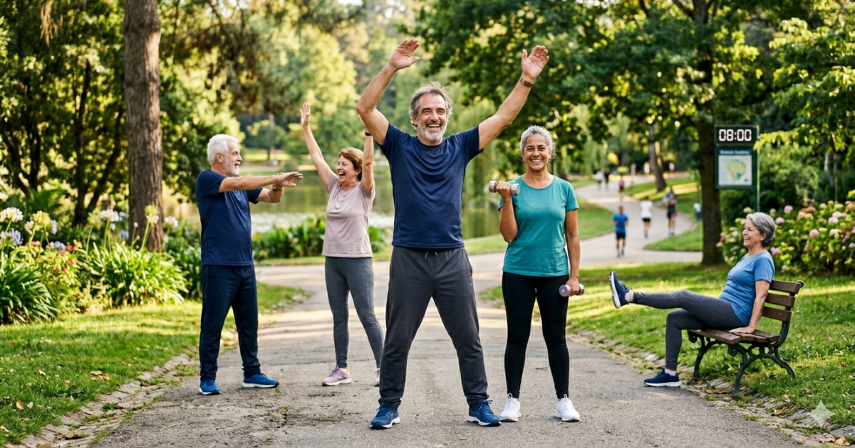 Exercícios matinais para recuperar a força nos braços após os 55 anos Imagem gerada por inteligência artificial